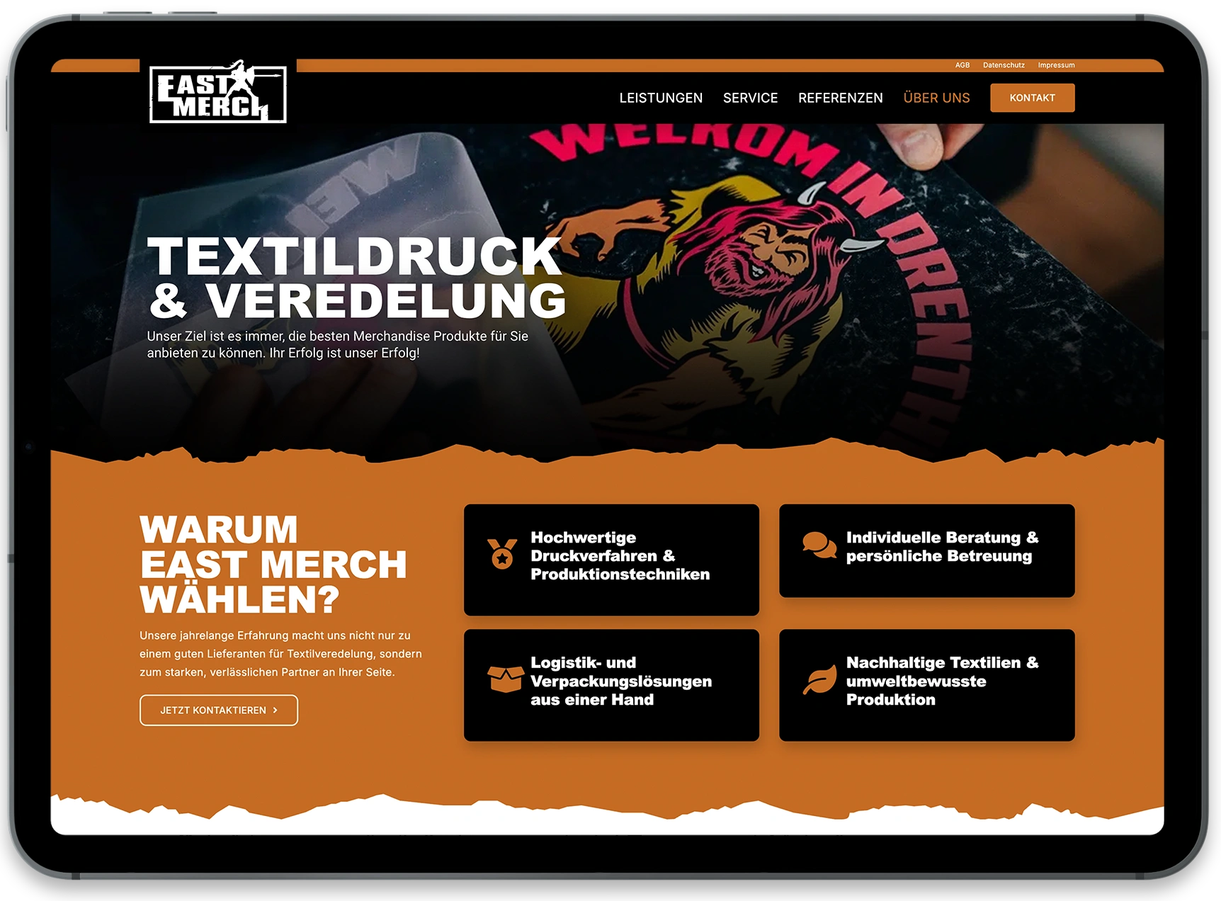 Über uns Seite East Merch Textildruck Weimar